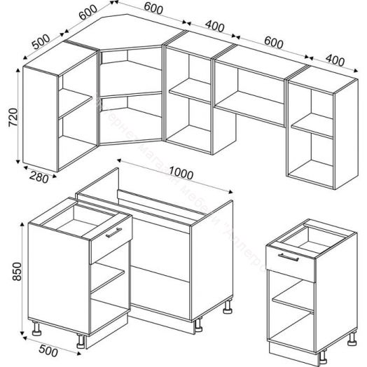 Кухонный гарнитур угловой "Риал" К-24 1100*2000