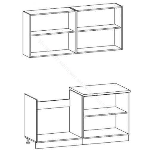 Кухонный гарнитур Риал К-28-синий 1600