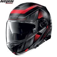 Шлем Nolan N100.5 Plus Starboard, Черно-красный матовый