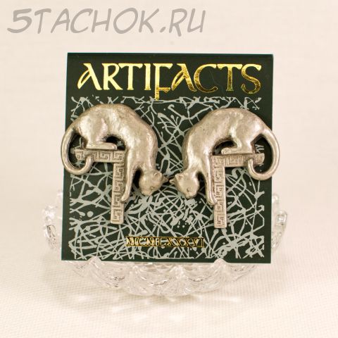 Серьги "Кошечка у пьедестала" (JJ США)