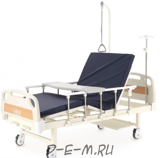 Кровать механическая Med-Mos Е-8 (MM-2014Н-02) (2 функции) с полкой и столиком