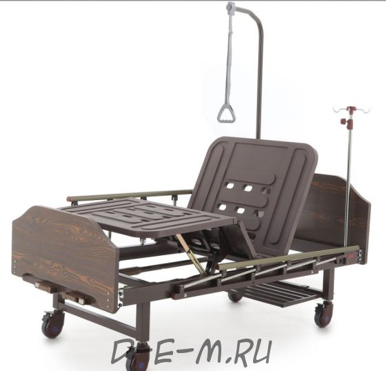 Кровать механическая Med-Mos Е-8 (MM-2024Н-02) (2 функции) ЛДСП с полкой и обеденным столиком