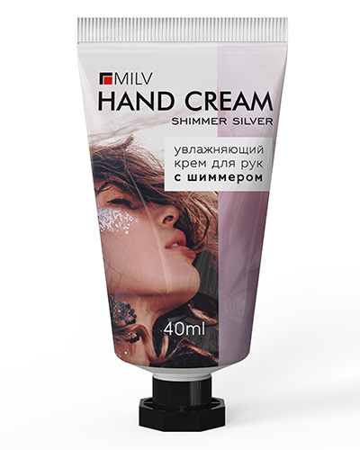 Крем Milv 18408 "Увлажняющий" для рук с шиммером "SILVER" ЧЕРНЫЙ ПЕРЕЦ 40 мл