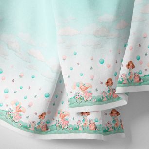 Хлопок - Бордюр Милые девочки и голубое небо 25*75 limit