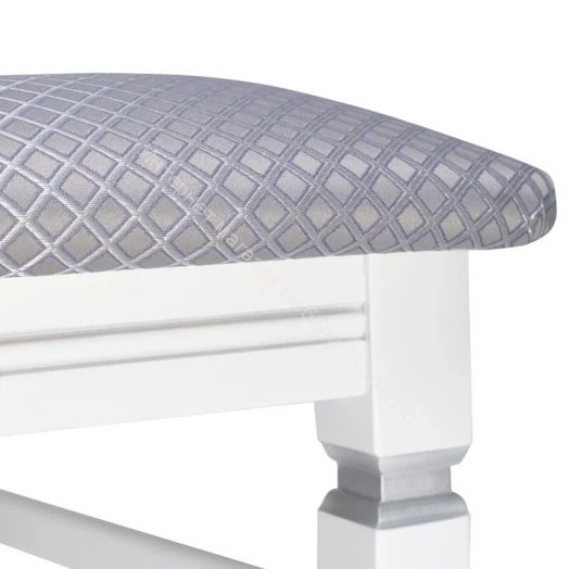 Стул Leset Юта Белый 9003 + патина серебро/жаккард Антина серебро Ж4.04