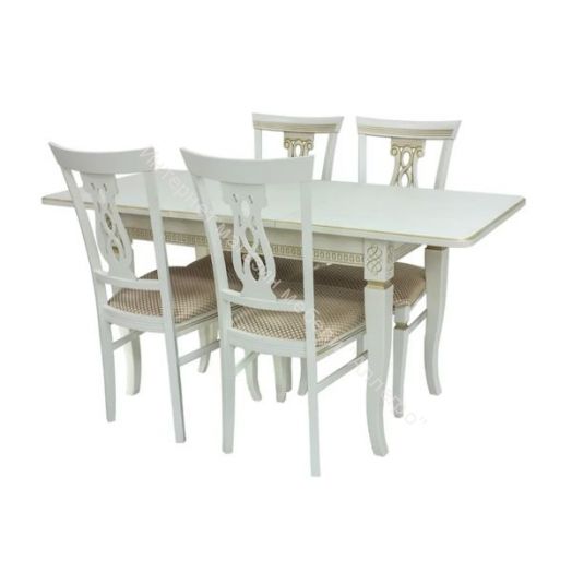 Стул Leset Юта Слоновая кость1013 с золотой патиной/жаккард Атина золотой Ж4.02