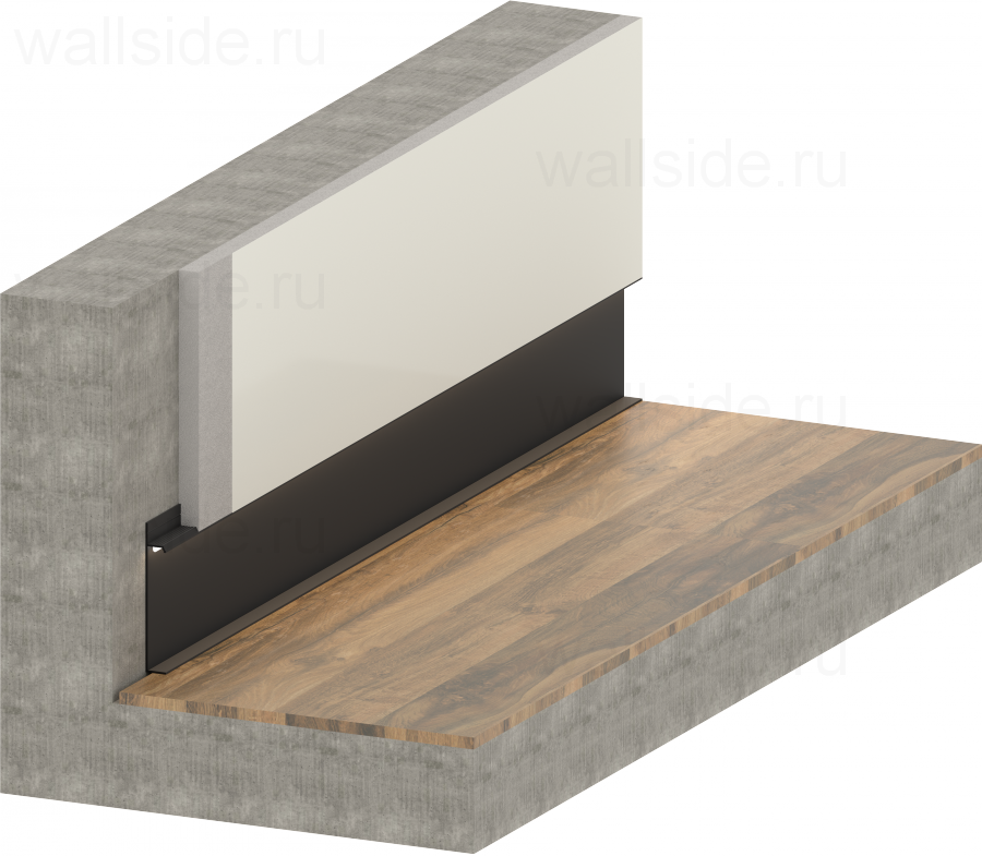 Скрытый плинтус Pro Design 235 Universal анодированный чёрный