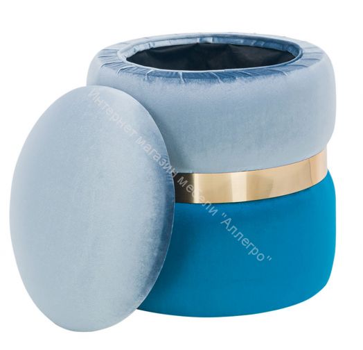 Пуф Leset Голди YD-98/34B велюр голубой/синий