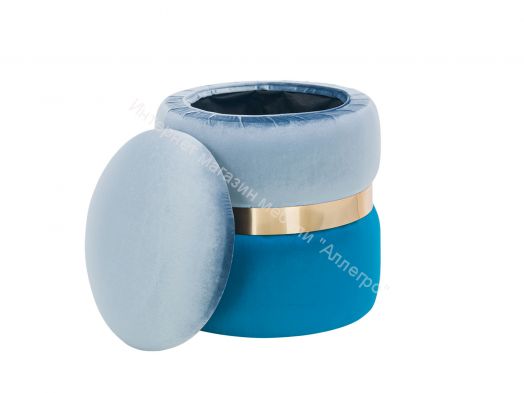 Пуф Leset Голди YD-98/34B велюр голубой/синий