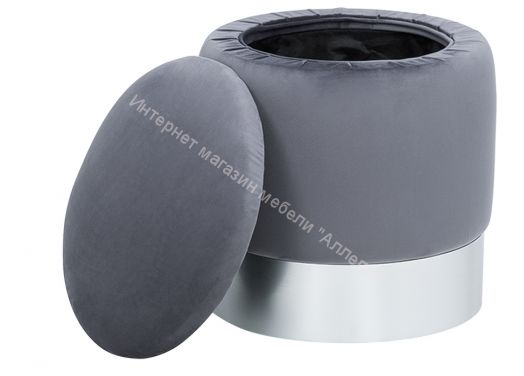 Пуф Leset Йорк мини V32 велюр серый, серебро