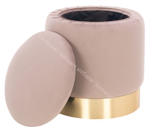 Пуф Leset Йорк V37 велюр бежево-розовый