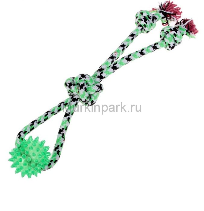 Игрушка канатная с игольчатым шаром, микс цветов
