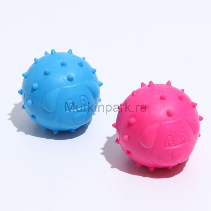 Игрушка резиновая "Мяч с шипами", 6,5см, микс цветов