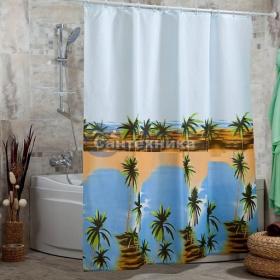 штора для ванны ПЭС MIRANDA 180*200 hawaii (голубой)