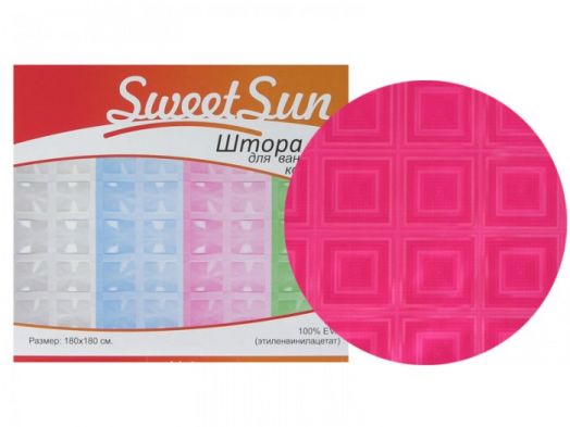 Штора д/ванн SweetSun 3D ПВХ 180х180 (розовый) SWS.04.10011-5