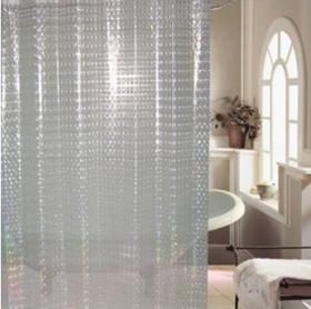 Занавеска для ванной 1800х1800 "SHOWER CURTAIN" 3D белая Тайвань