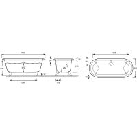 Чугунная овальная ванна Jacob Delafon Cleo 175x80 E2901-00 с антискользящим покрытием схема 5