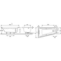 Ванна асимметричная Jacob Delafon Odeon Up 160x90 L E6065RU-00 схема 4