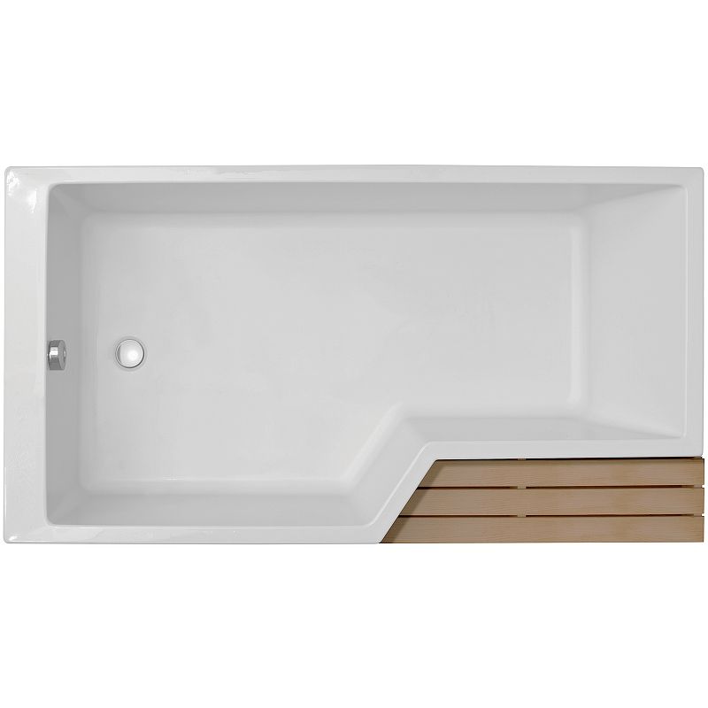 Асимметричная акриловая ванна Jacob Delafon Bain Douche Neo 160x90 L E6D000L-00 ФОТО