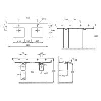 Раковина двойная Jacob Delafon Odeon Up 140 E4779-00 схема 8