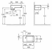 Раковина Jacob Delafon Terrace 50х28 EGA012-00 в форме угла схема 7