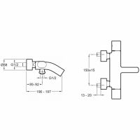 Смеситель для ванны Jacob Delafon Talan E10105RU-CP схема 3