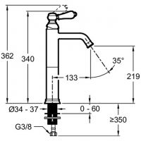 Смеситель для раковины Jacob Delafon Louise E24361 схема 4