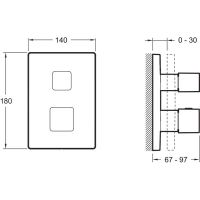 Смеситель термостатический для душа Jacob Delafon Modulo E75391-CP с термостатом схема 5