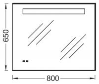 Зеркало Jacob Delafon Rythmik Formilia EB116 с подсветкой и часами схема 3