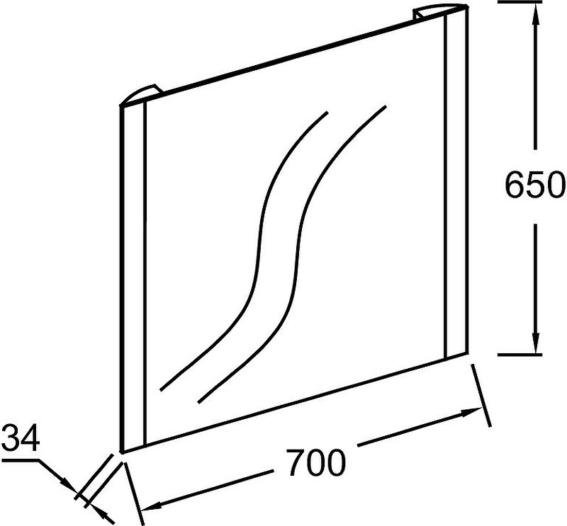 Современное прямоугольное зеркало Jacob Delafon Replique EB147 схема 6