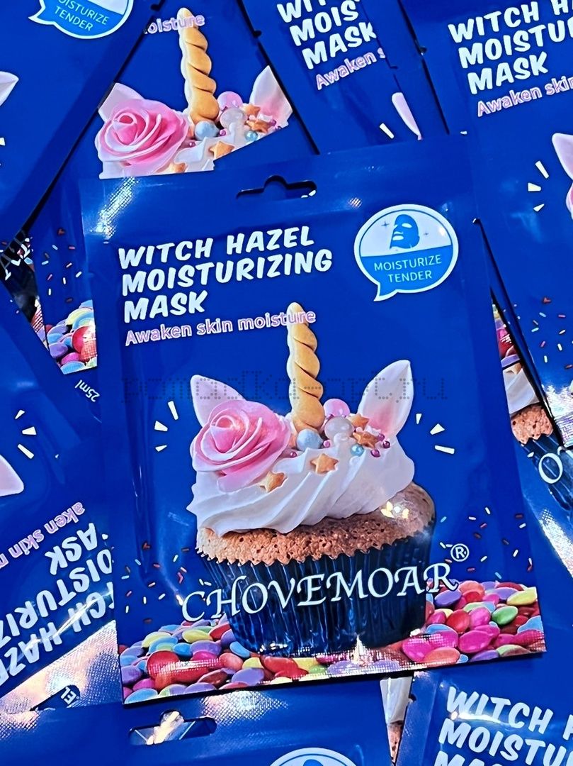 Chovemoar Witch hazel mask Маска тканевая увлажняющая для лица c гамамелисом и гиалуроновой кислотой