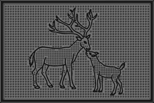 Коврик придверный резиновый PIN-MAT БМ 40x60cм Два оленя 1/25