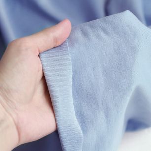 Трикотаж -  Футер голубой 2-х нитка петельный с лайкрой 50х30