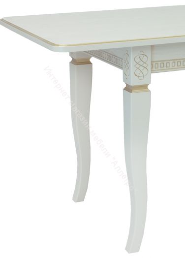 Стол раздвижной Leset Дакота 1Р Слоновая кость 1013 с золотой патиной