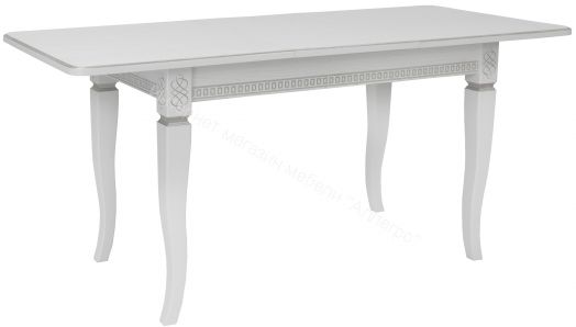 Стол раздвижной Leset Дакота 1Р Белый 9003 с серебряной патиной