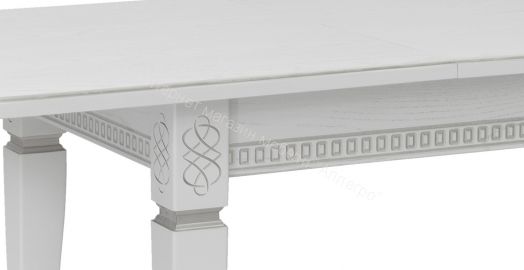 Стол раздвижной Leset Дакота 1Р Белый 9003 с серебряной патиной