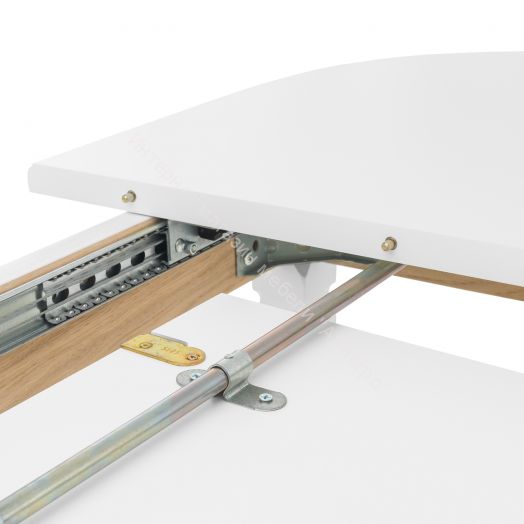 Стол раздвижной Leset Дакота 1Р Белый 9003 с серебряной патиной