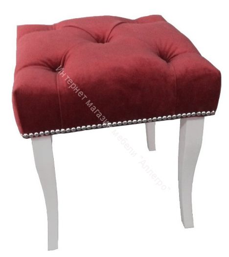 Банкетка малая Риал бордо опоры белые