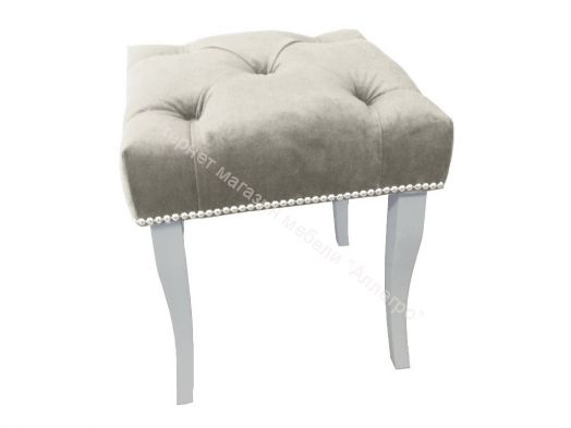 Банкетка малая Риал ваниль опоры белые