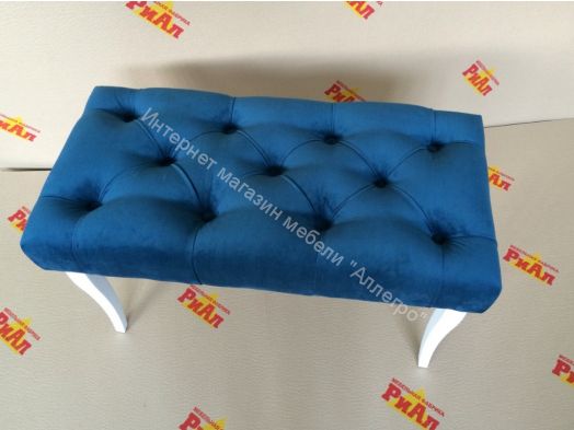 Банкетка большая Риал бирюза опоры белые