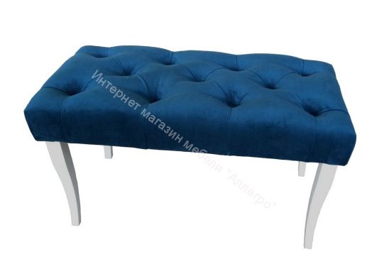 Банкетка большая Риал бирюза опоры белые