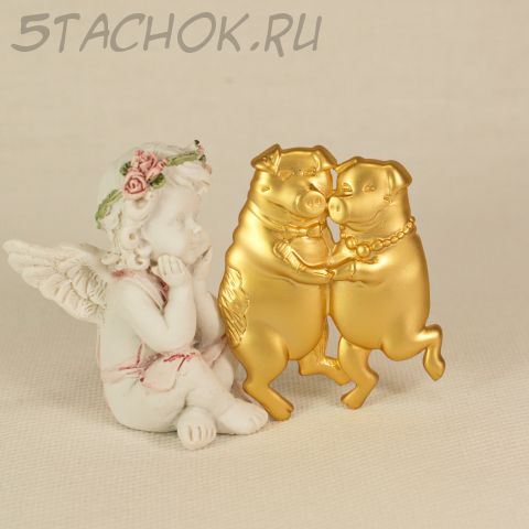 Брошь "Хрюшки в танце" (США)