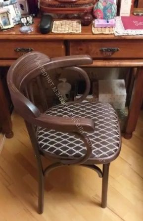 Стул "Венский" мягкий (ткань-коричневая/опоры массив темный тон)