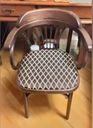 Стул "Венский" мягкий (ткань-коричневая/опоры массив темный тон)