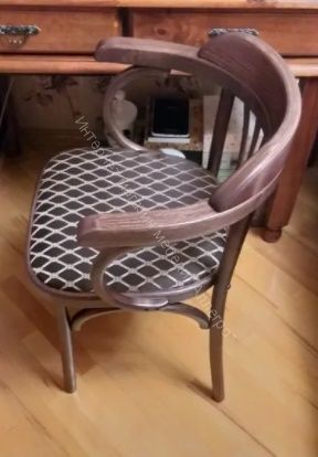 Стул "Венский" мягкий (ткань-коричневая/опоры массив темный тон)