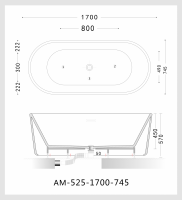 Ванна из литьевого акрила ARTMAX AM-525-1700-745 схема 5