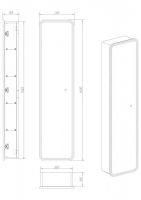 Зеркало-пенал с подсветкой ART&MAX PLATINO AM-Pla-400-1600-1D-R-L-DS-F схема 3