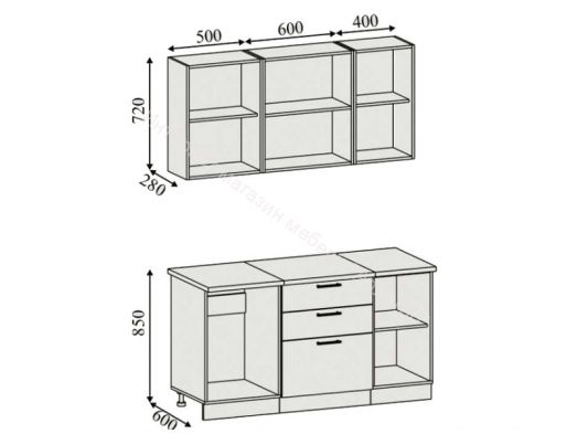 Кухонный гарнитур Риал 1500 бабочки-сиреневый
