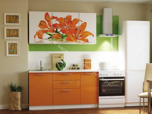 Кухонный гарнитур Риал 1500 лилия-оранж