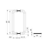 Ручка-скоба Fuaro PH-21-25/300 INOX. Длина 325 мм схема